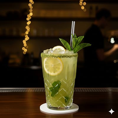 ManvsDrinks - Find Your Perfect Drink | 250+ Cocktail, Mocktail & Recipe Hub | ManVsDrinks Lemon mojito mocktail with mint and crushed ice