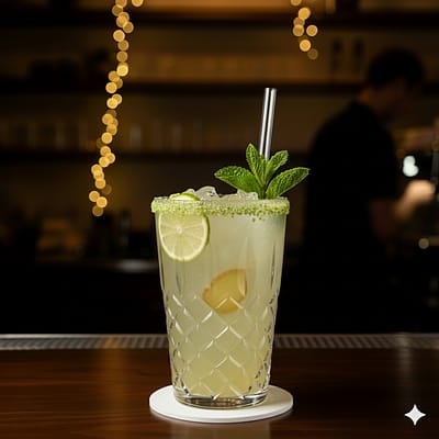 ManvsDrinks - Find Your Perfect Drink | 250+ Cocktail, Mocktail & Recipe Hub | ManVsDrinks Mosambi ginger cooler in a glass with mint